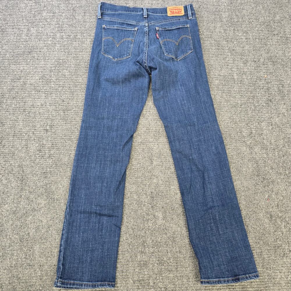 Levi's 314 Shaping Straight Jeans Womens 27x30 Blue Stretch Mid Rise - Picture 2 of 9